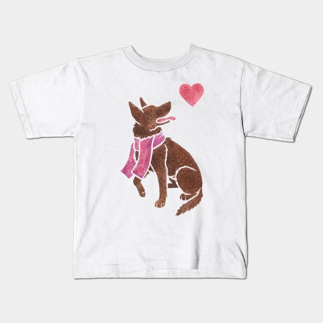 Watercolour Kelpie Kids T-Shirt by animalartbyjess